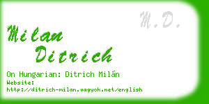 milan ditrich business card