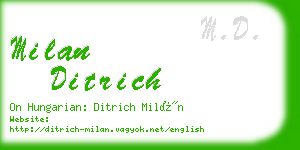 milan ditrich business card